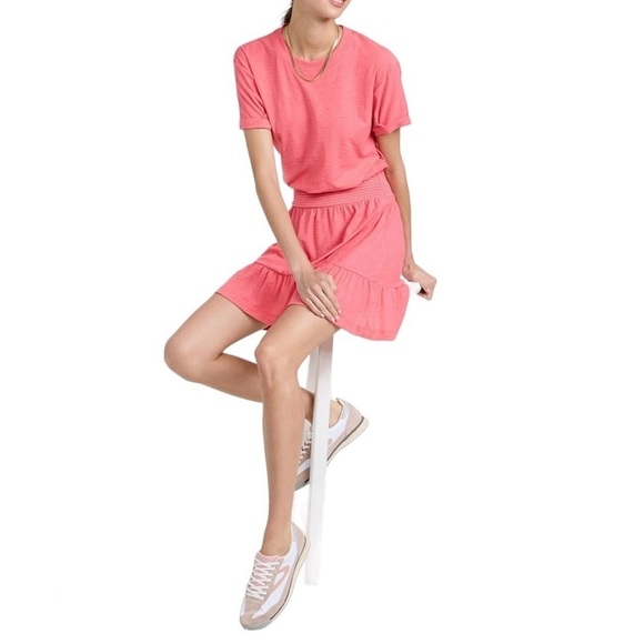 Nation LTD Moxie Easy Short Sleeve T-Shirt Dress In Strawberry Shake Size Large - Picture 2 of 11